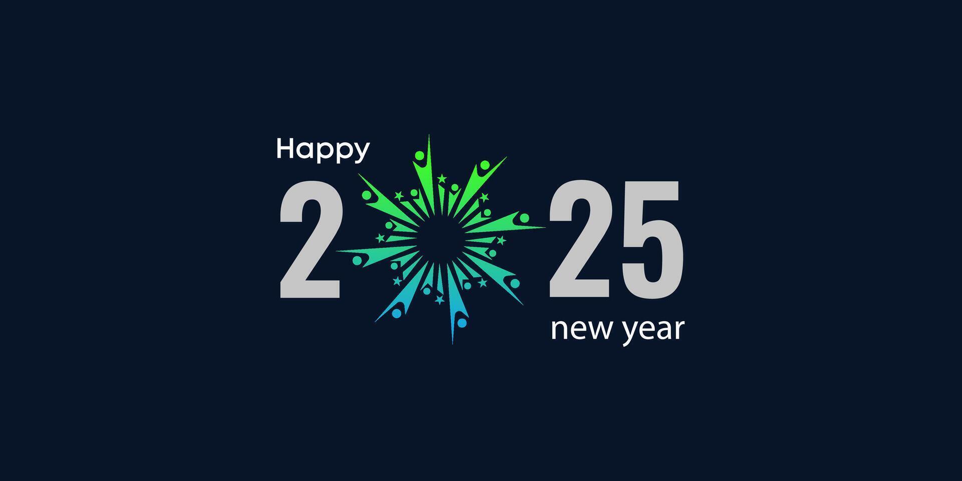 2025 Happy New Year logo design . colorful and trendy new year 2024 design template vector