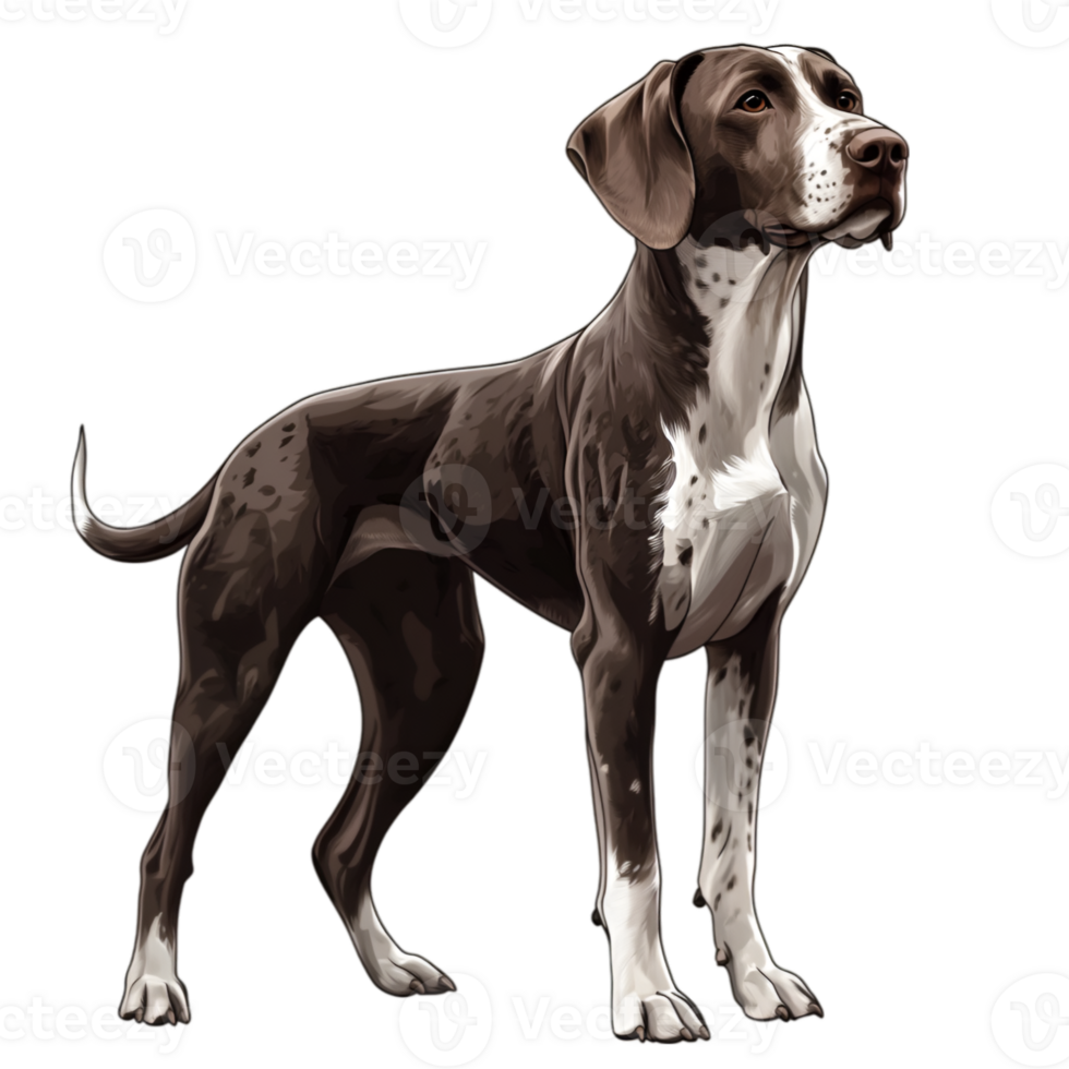 German Shorthaired Pointer Full Body Drawing, Canine Illustration png