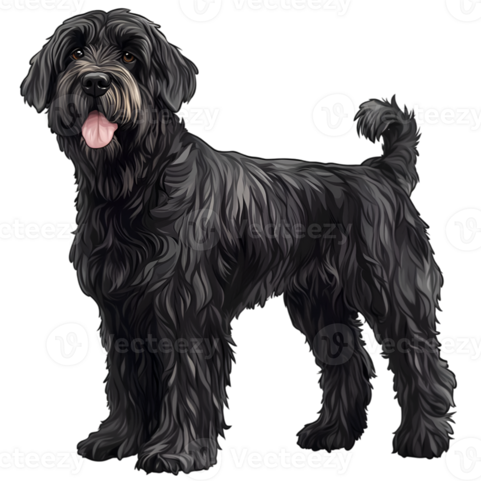 Bouvier des Flandres Full Body Drawing, Canine Illustration png