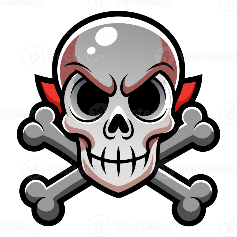 Cartoon Skull and Crossbones Logo, Pirate Illustration png