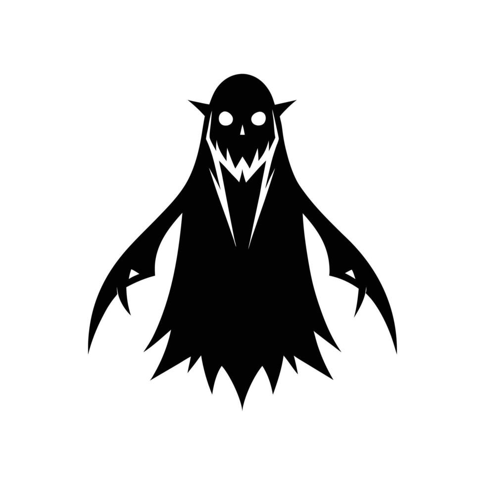 A black and white ghost with a long nose vector
