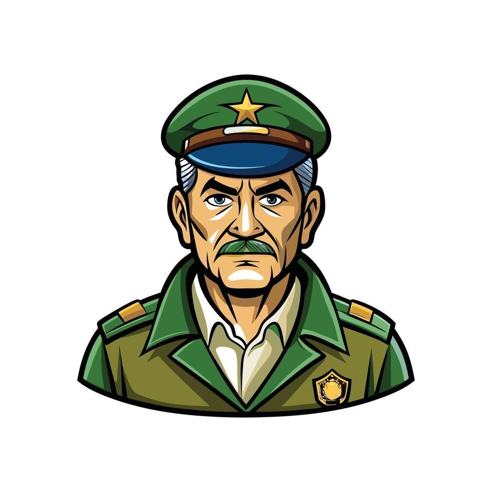 An image of a military man in uniform vector