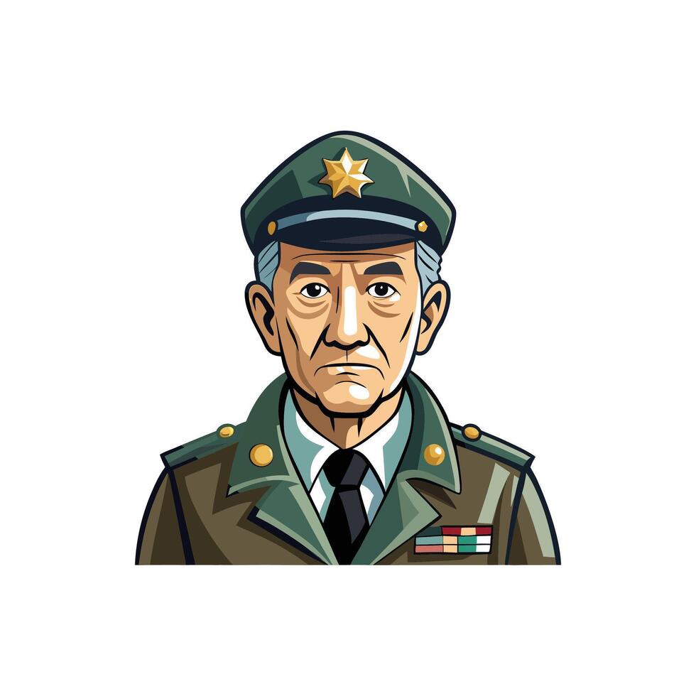 An old man in military uniform vector