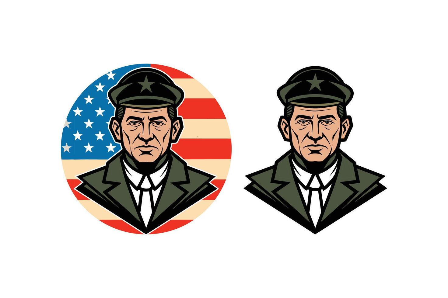 Veteran Soldier with flag background Honoring American Heroes illustration vector