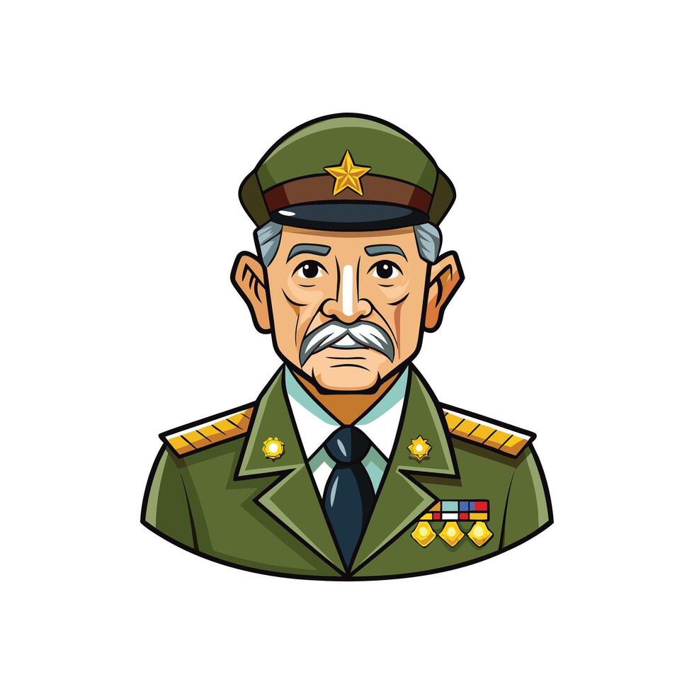 Military general in uniform, illustration vector