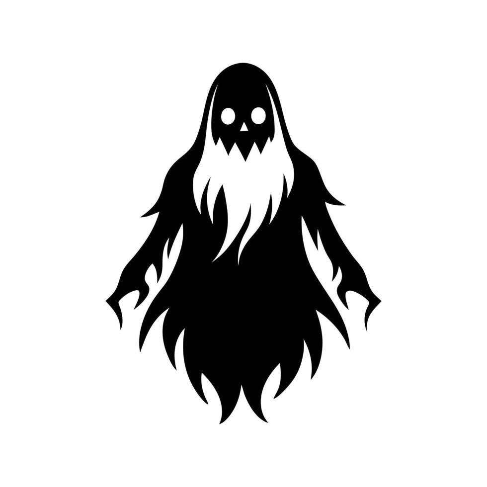 A black and white ghost with a long beard vector