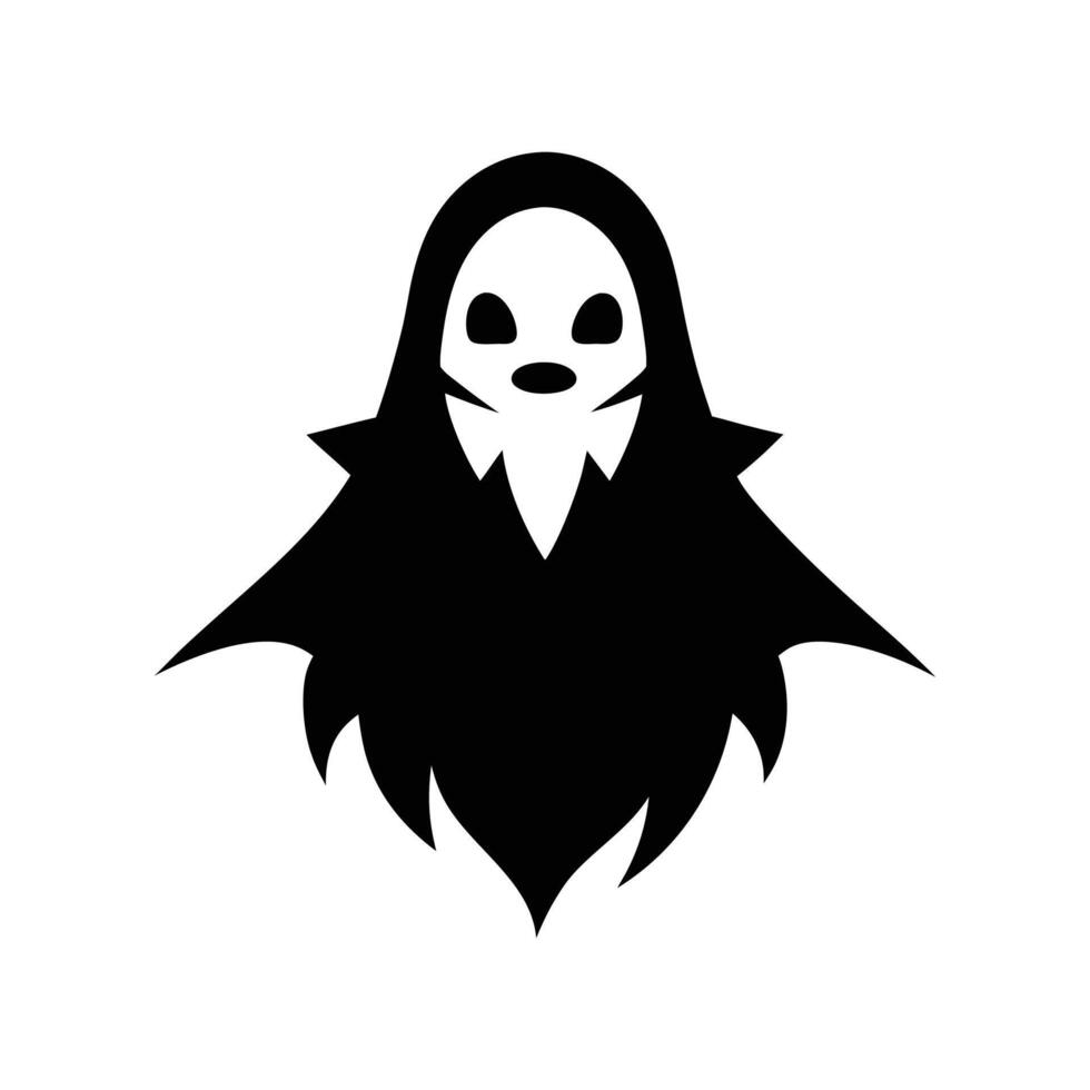 A black and white ghost with a white face vector