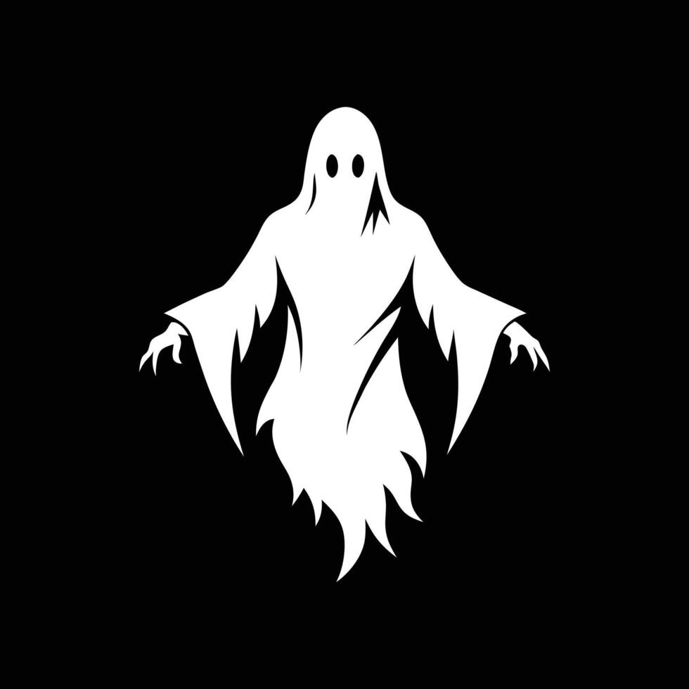 A ghost is shown in a black background vector