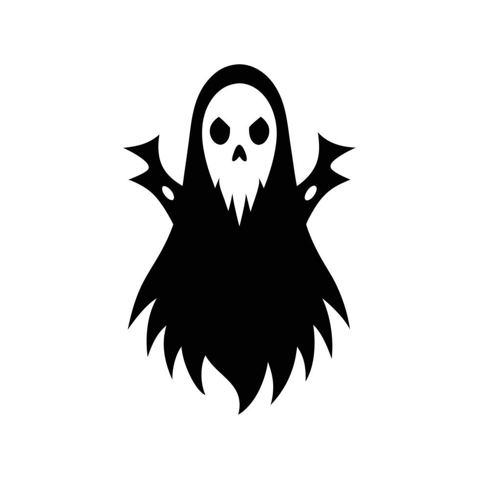 A black and white ghost with a long black beard vector