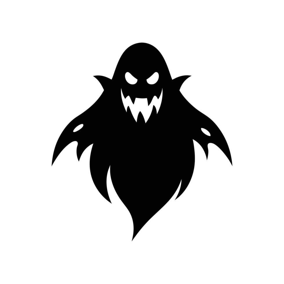 A black and white ghost silhouette on a white background vector