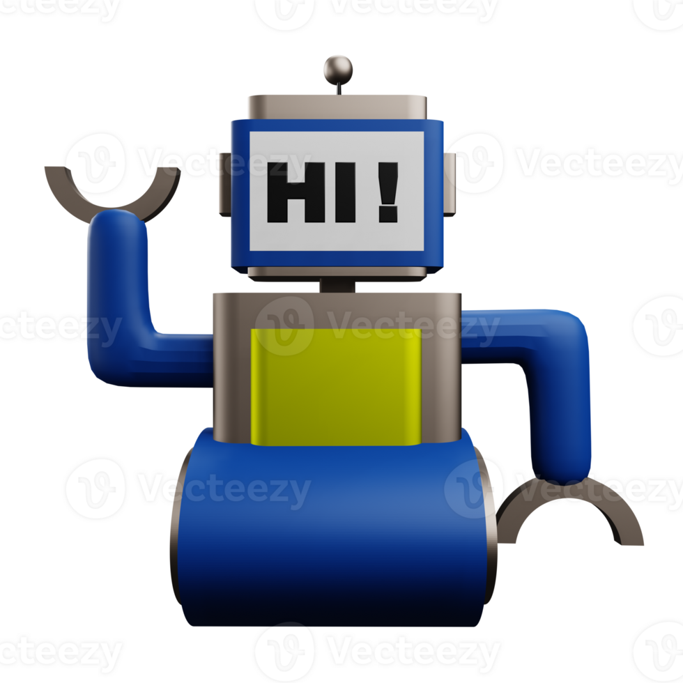 3 D illustration robot chatbot icon png