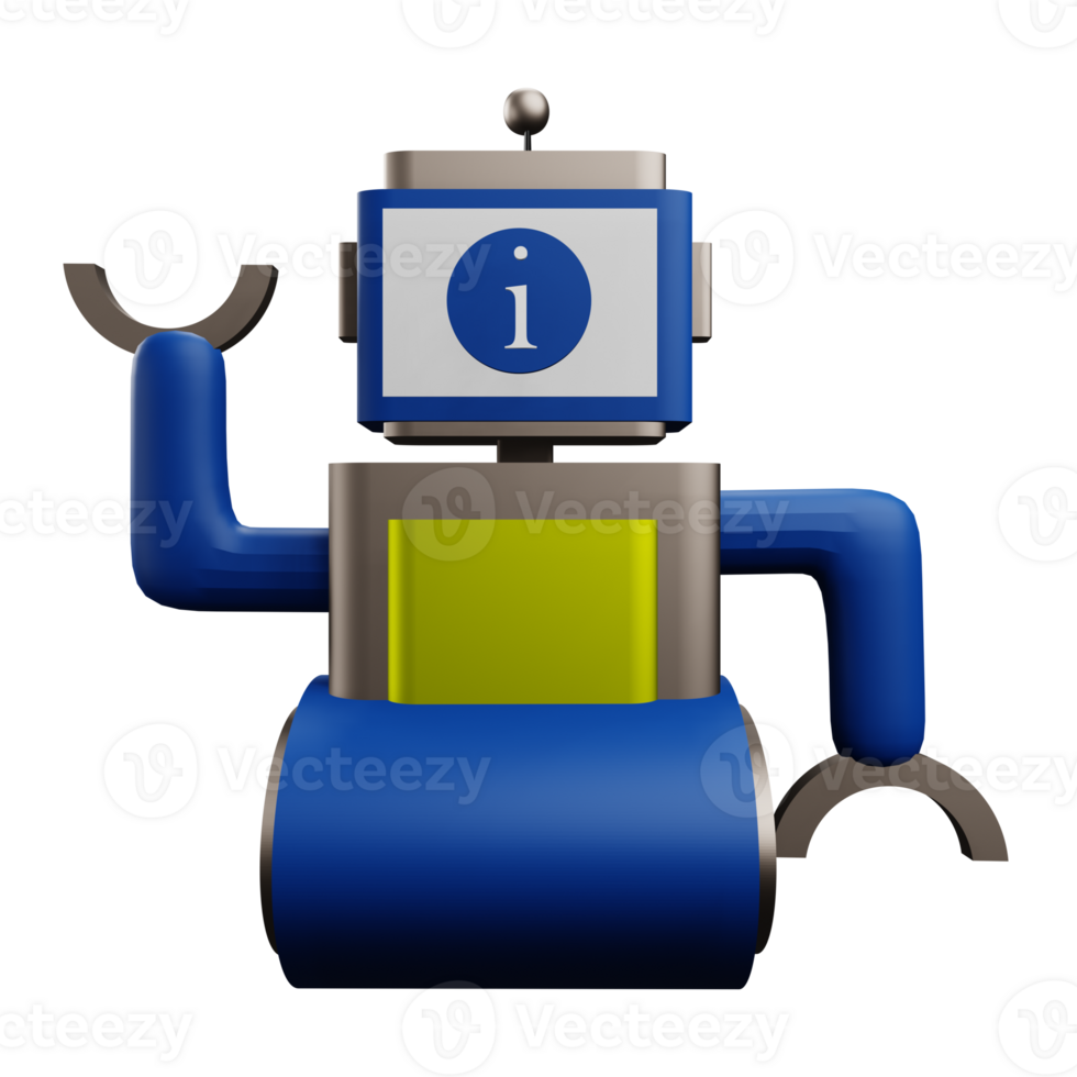 3 D illustration robot chatbot icon png
