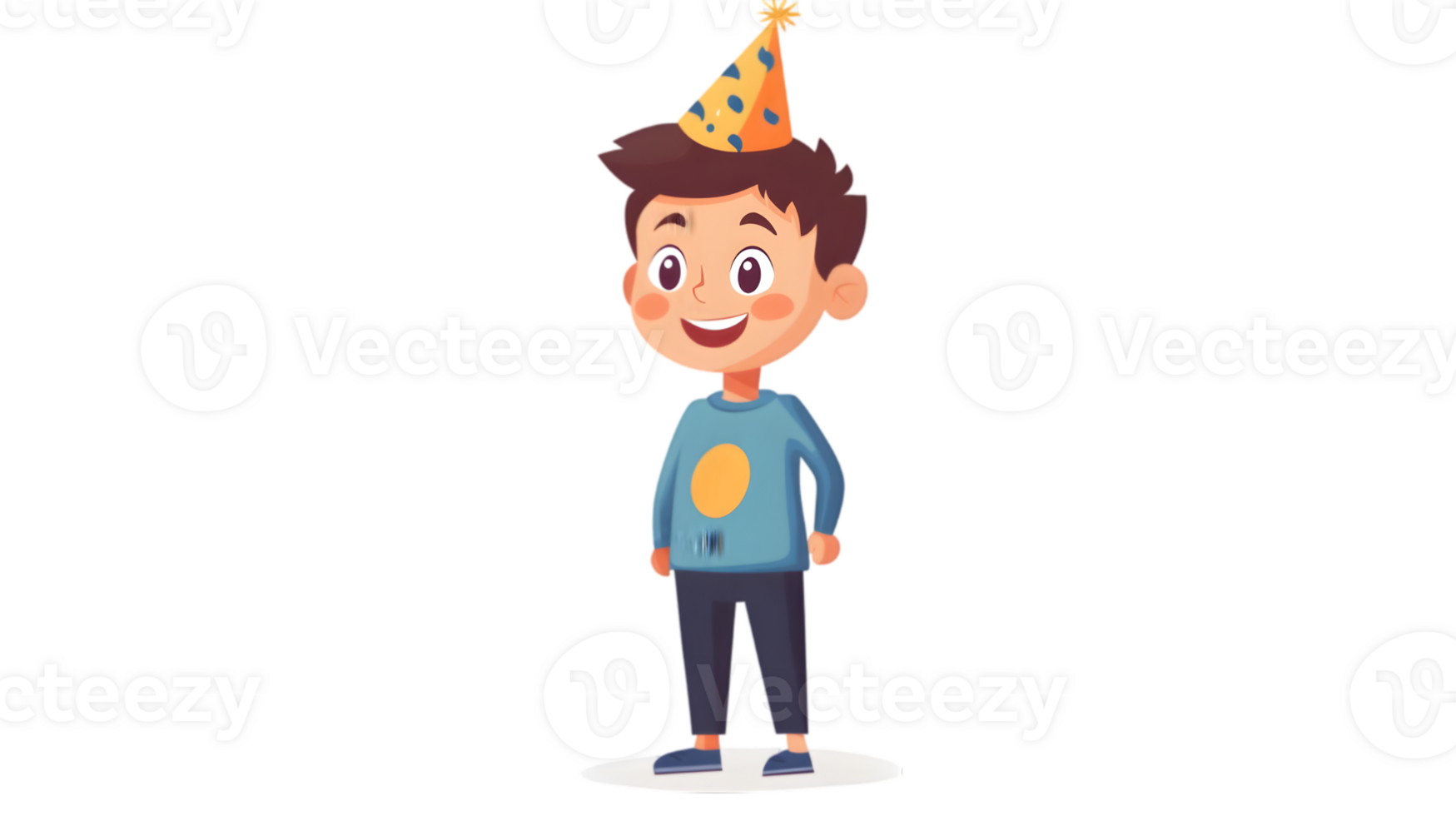 Boy with birthday hat png