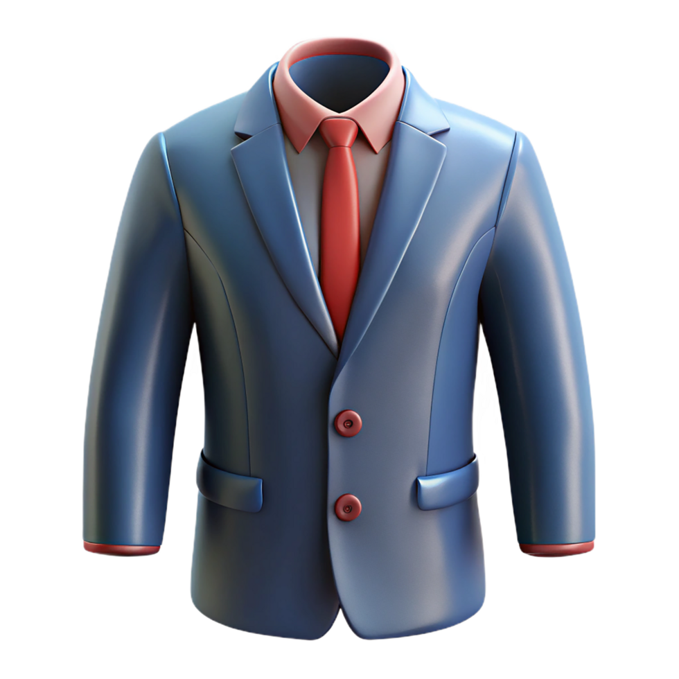 A suit jacket with a red tie png