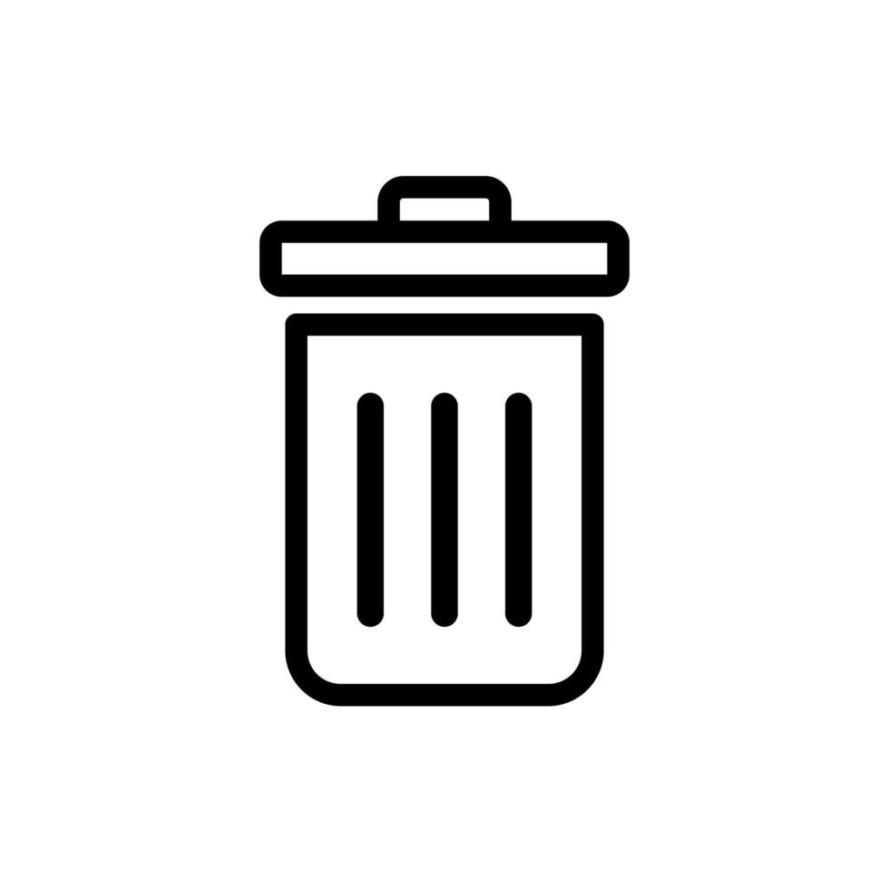 trash bin simple icon vector
