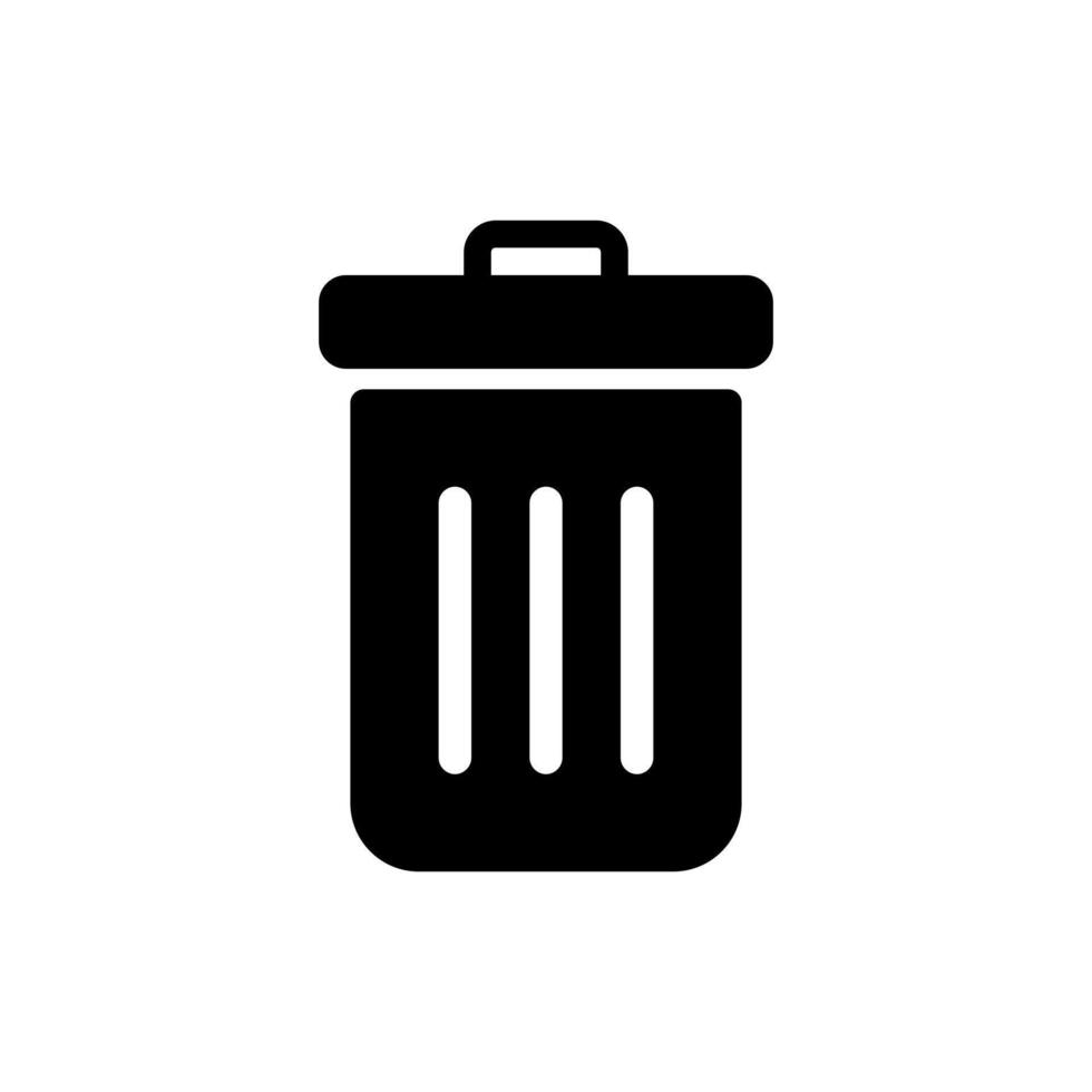 trash bin simple icon vector