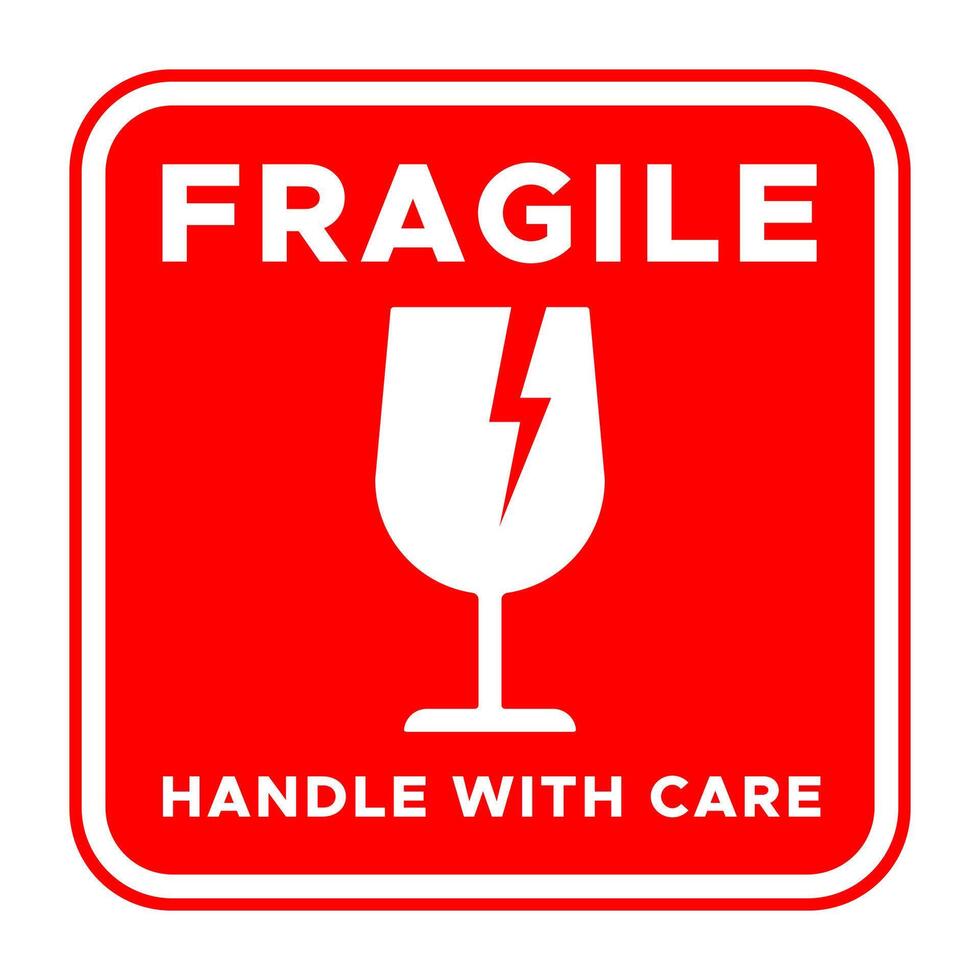 fragile handle with care sign vector