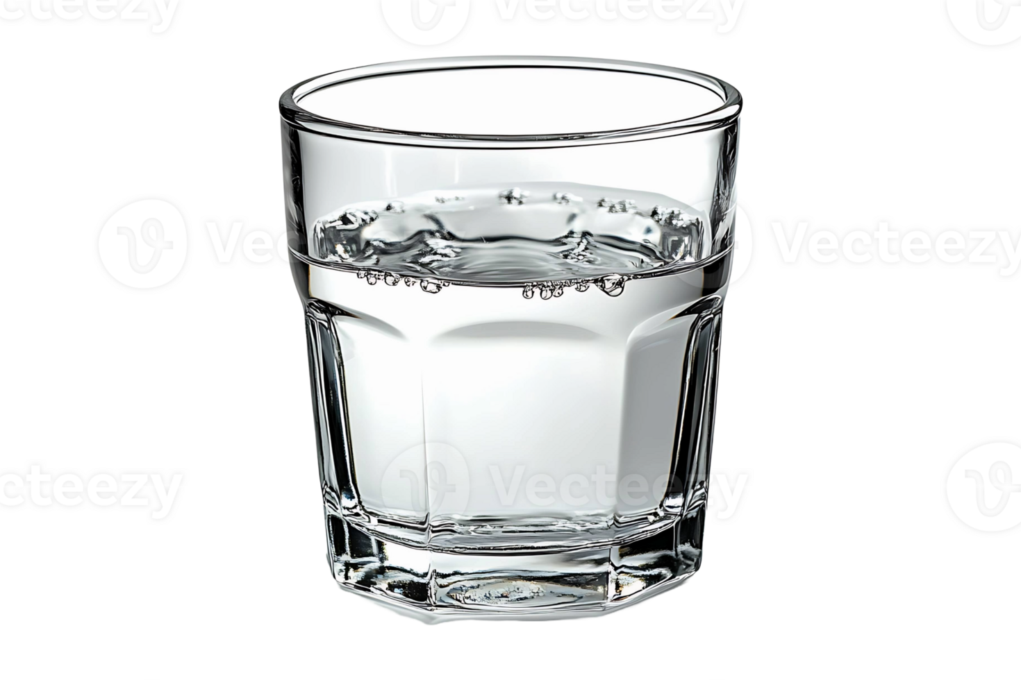Glass of water isolated on transparent background. png