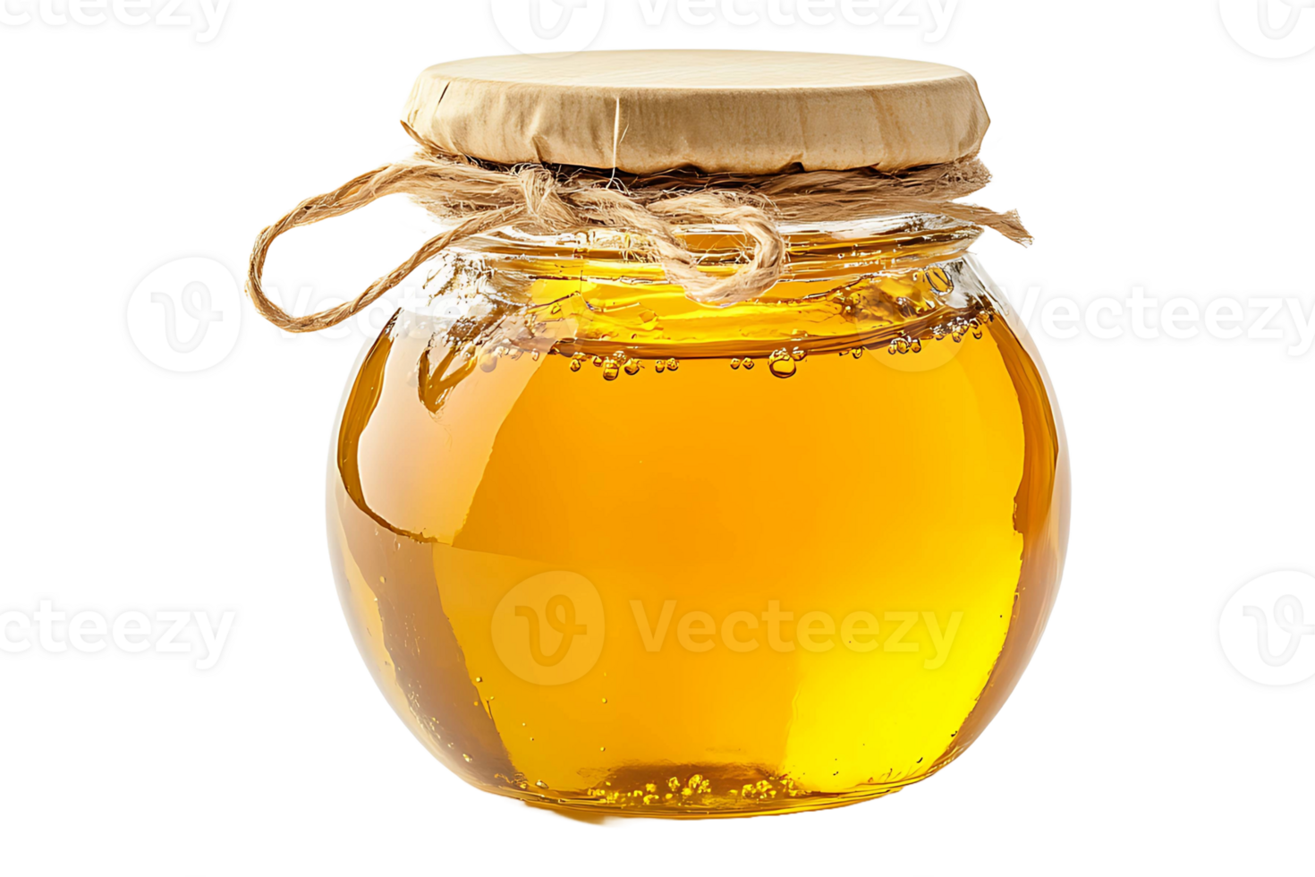 Ghee or honey in a jar isolated on transparent background. png