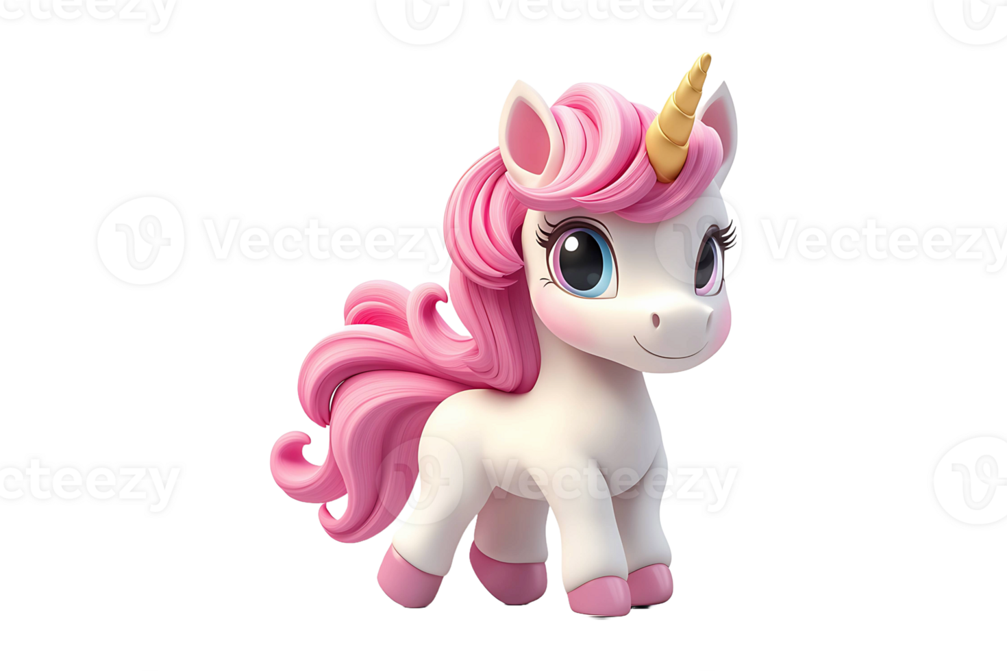Cute unicorn isolated on transparent background. png