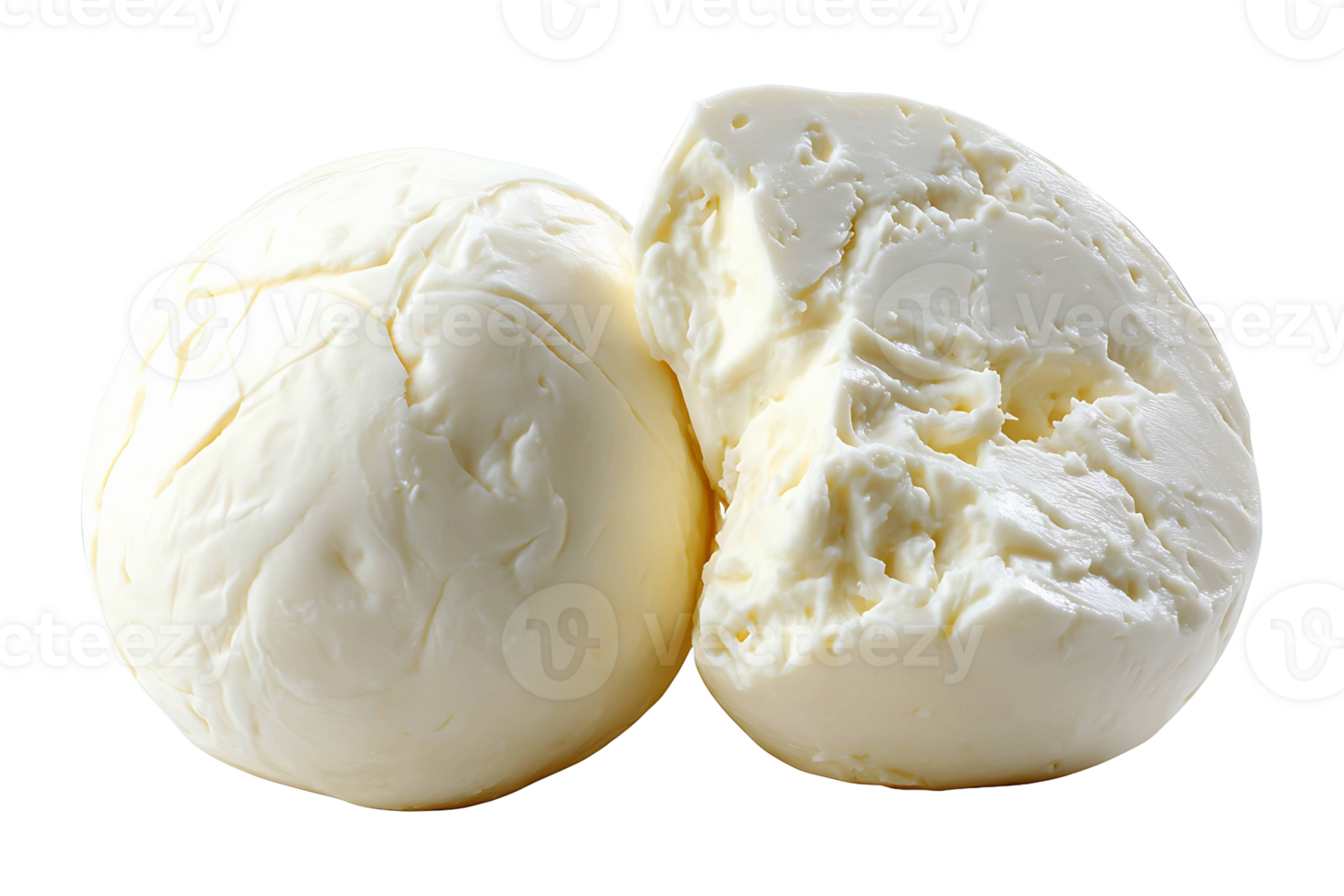 Creamy mozzarella cheese isolated on transparent background. png