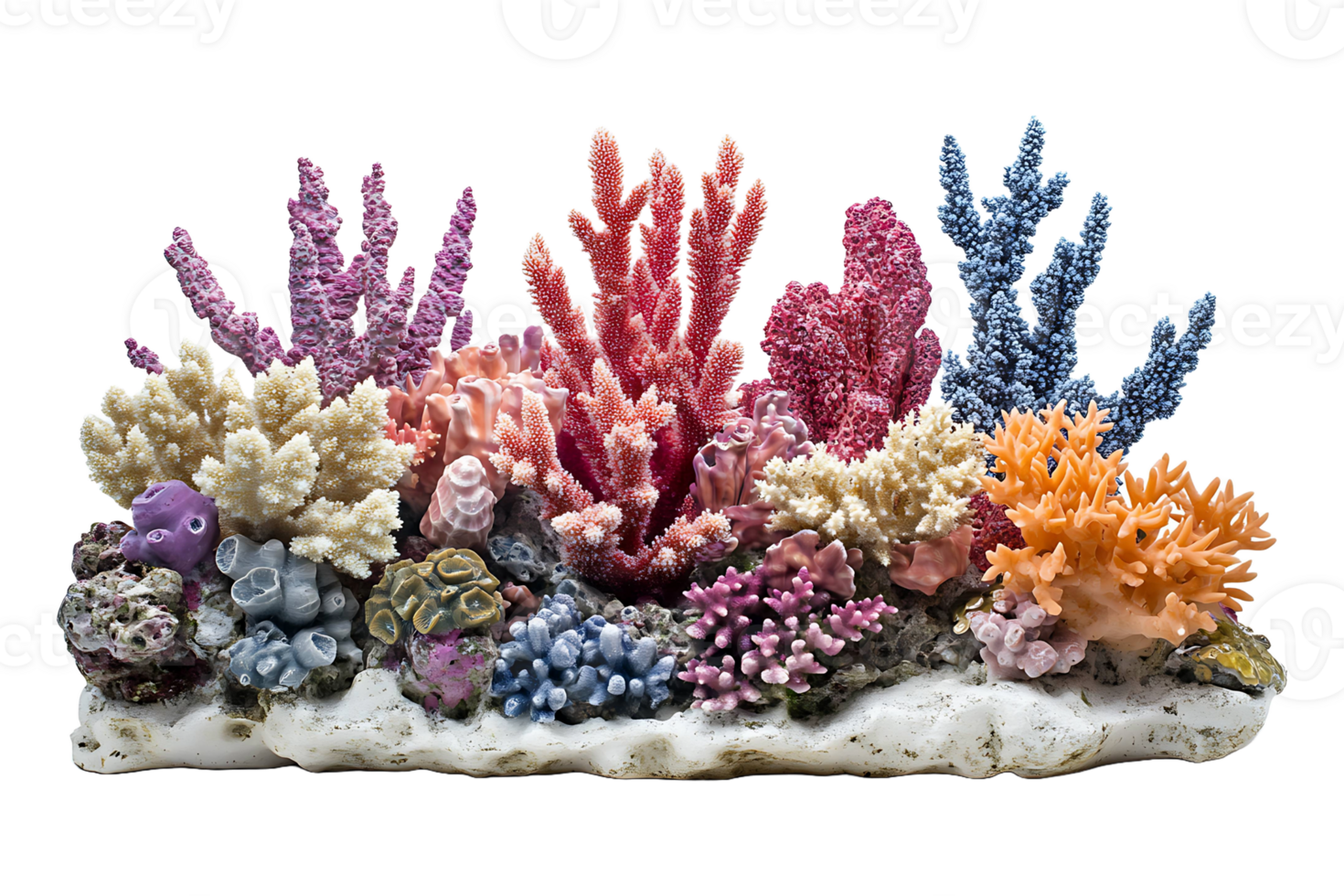 Coral reef model isolated on transparent background. png