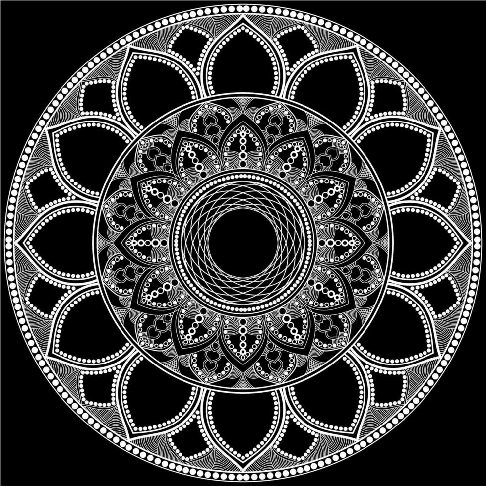 Mehndi Henna Drawing Circular Mandala pattern for tattoo, decoration premium product poster or painting. Decorative ornament in ethnic oriental style. Outline doodle hand draw illustration vector