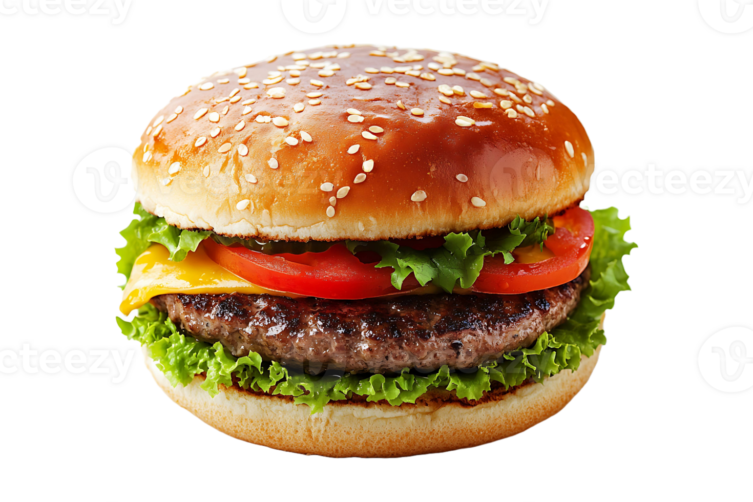 Hamburger isolated on transparent background. png