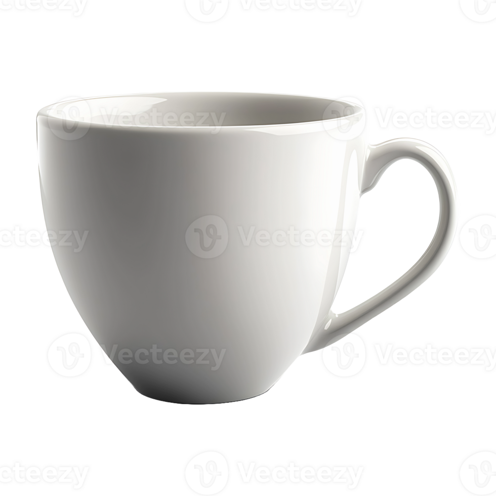 Empty ceramic coffee cup isolated on transparent background. png