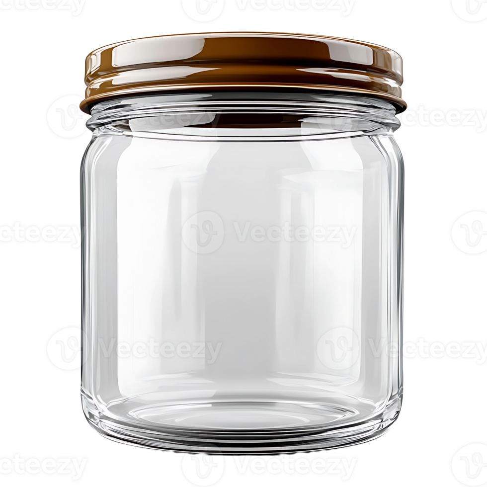 Empty glass jar isolated on transparent background. png