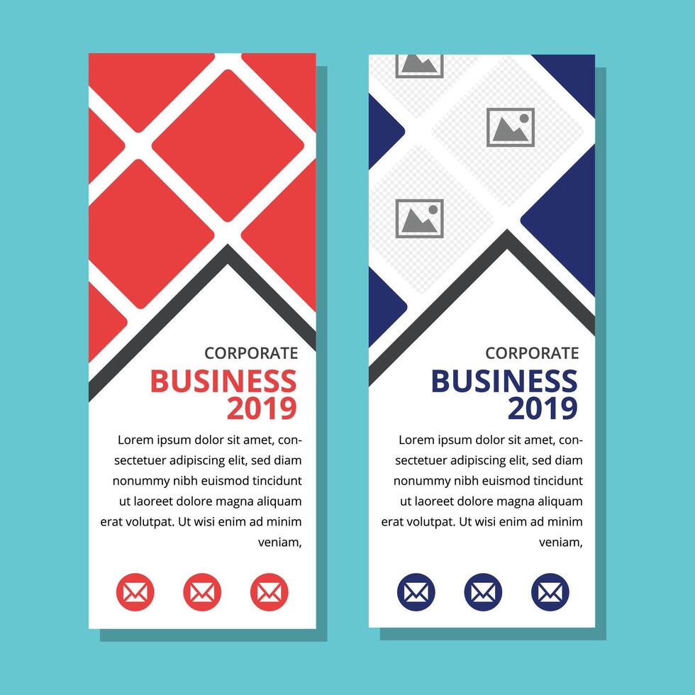 Set of modern vertical banners. Business templates. Cover design template, easy editable abstract. Pattern made from squares, white background. vector