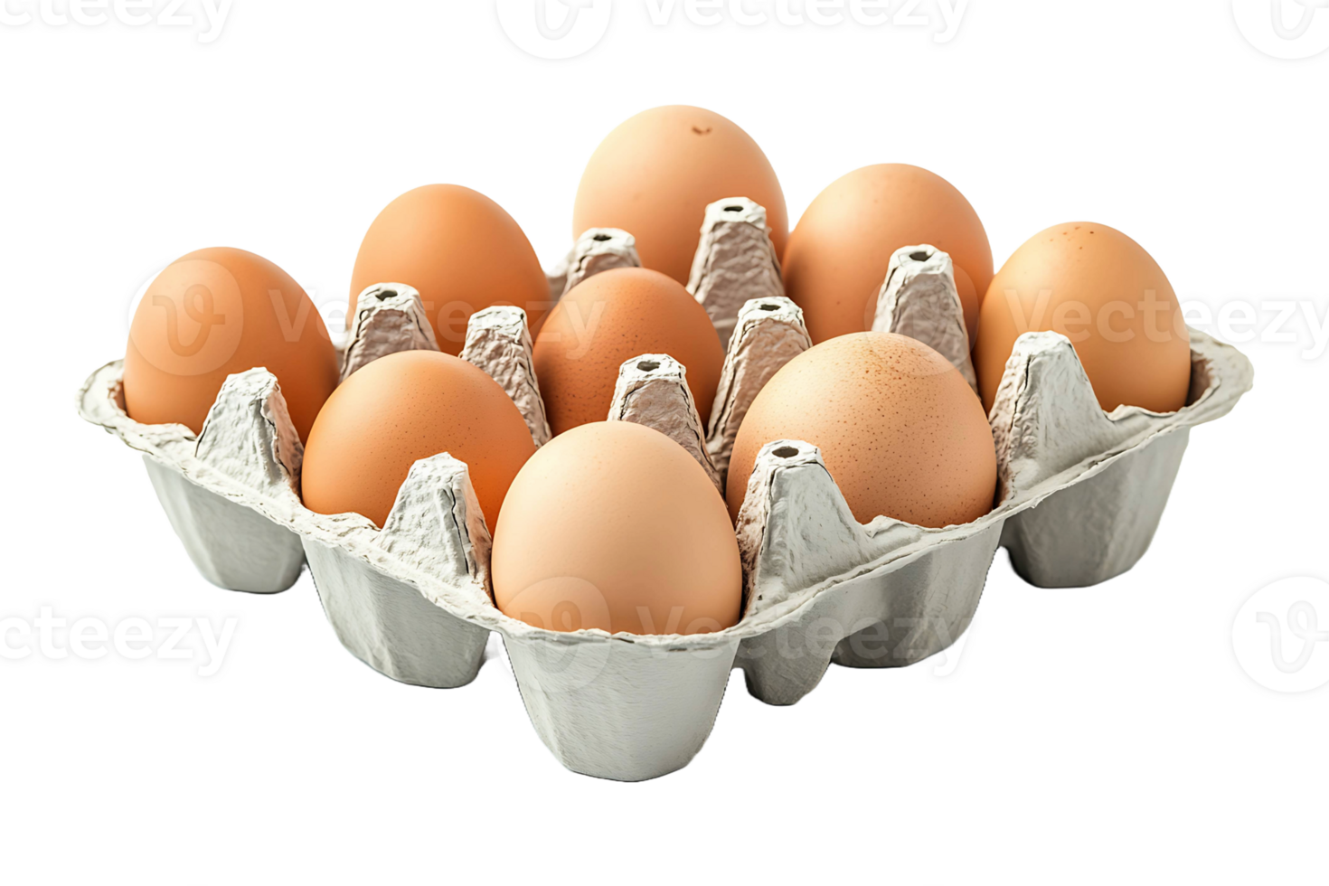 Eggs in a carton isolated on transparent background. png