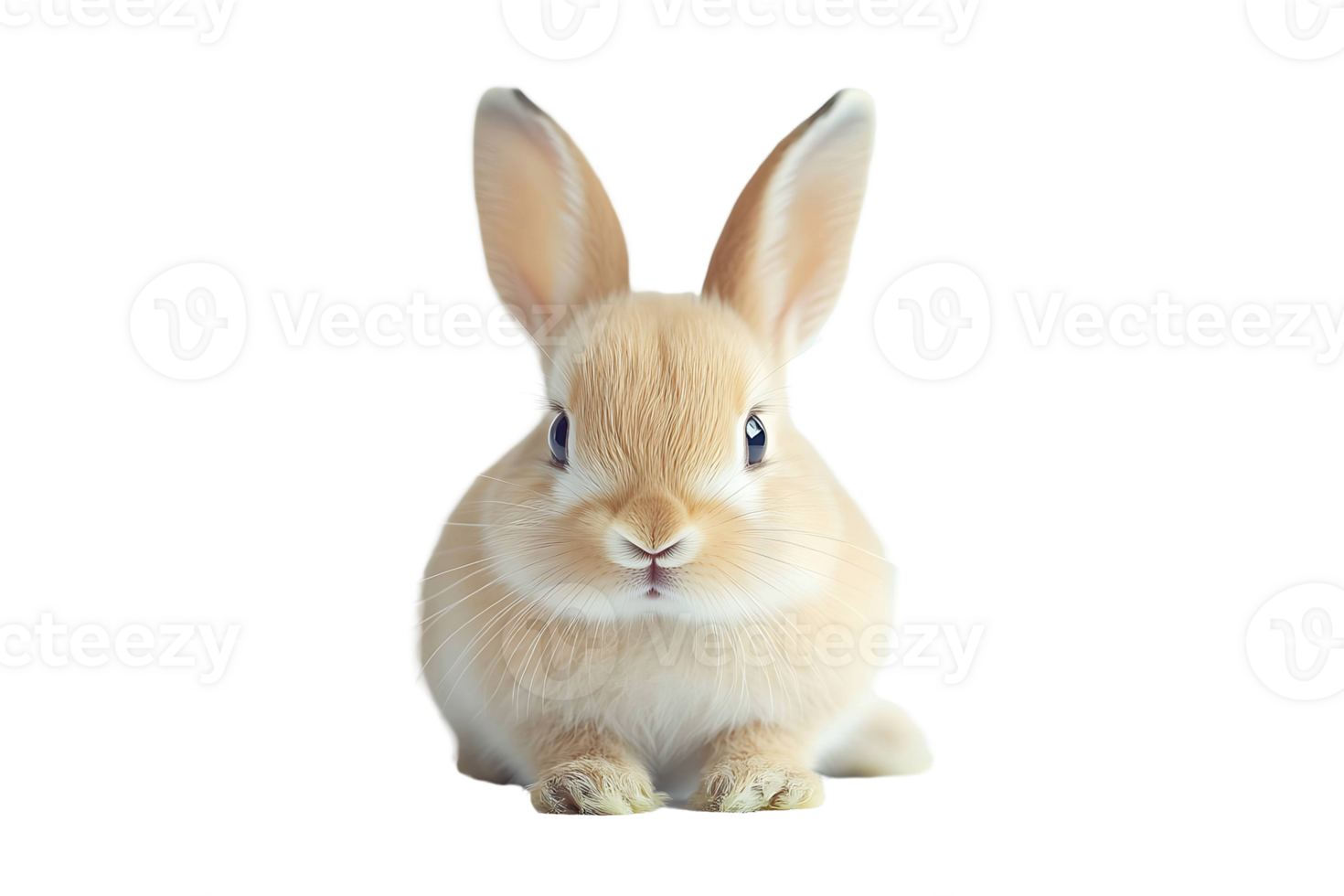 Cute rabbit studio portrait isolated on transparent background. png
