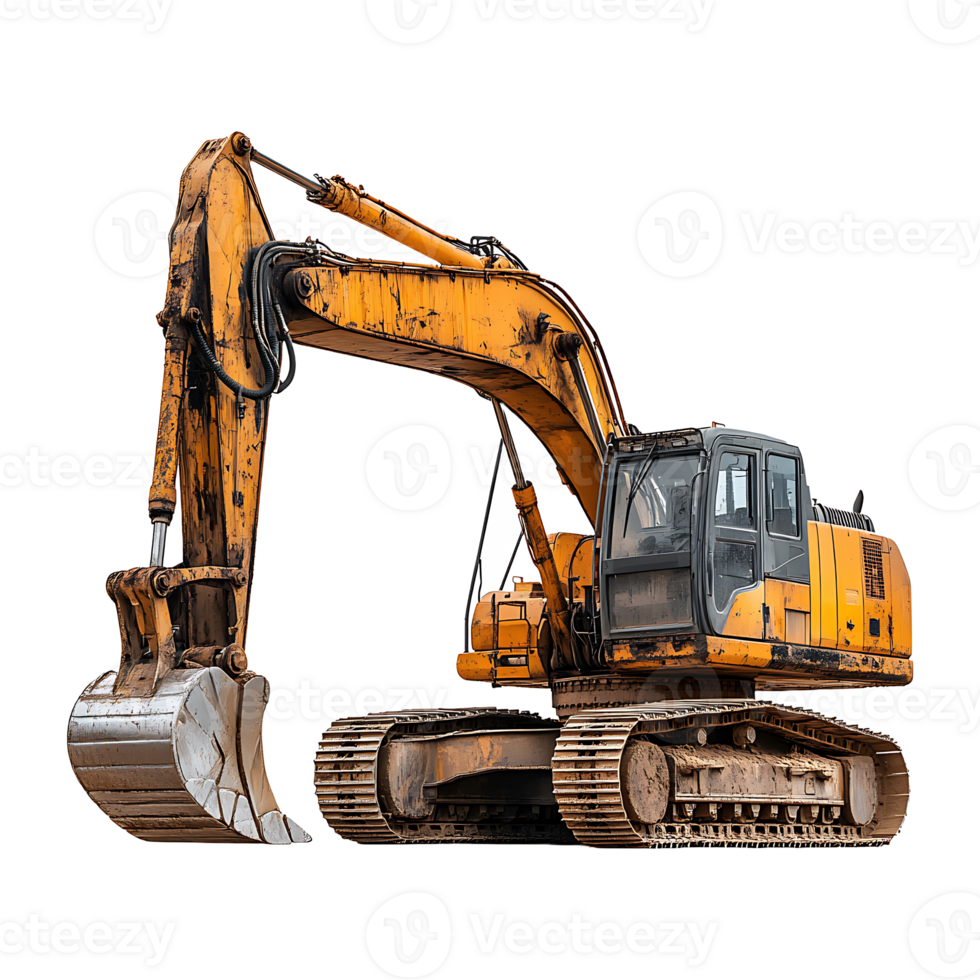Excavator isolated on transparent background. png