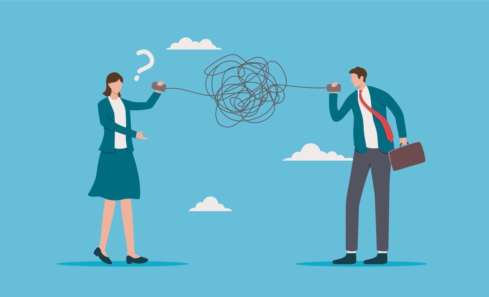 Businessman and woman are arguing with each other vector