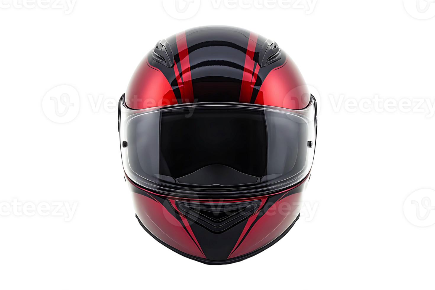 Detailed full-face motorcycle helmet isolated on transparent background. png