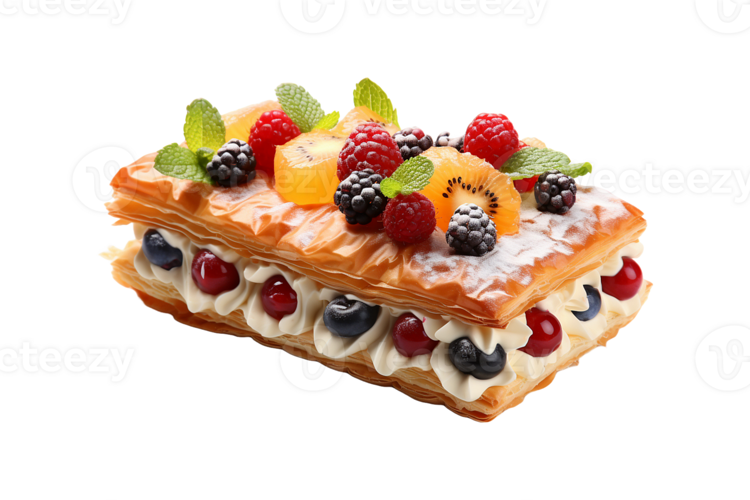Fruit Pastry on transparent background. png