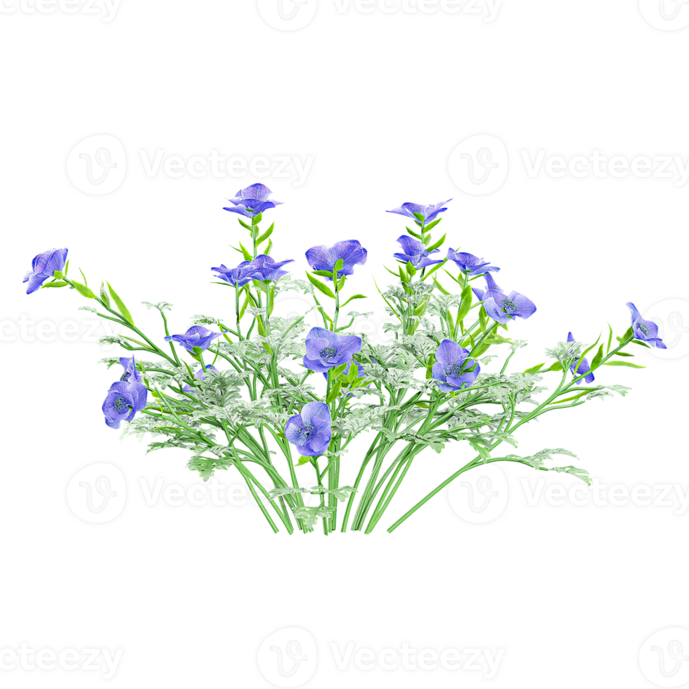 3d Rendering Of Lobelias flower plant on Transparent Canvas png