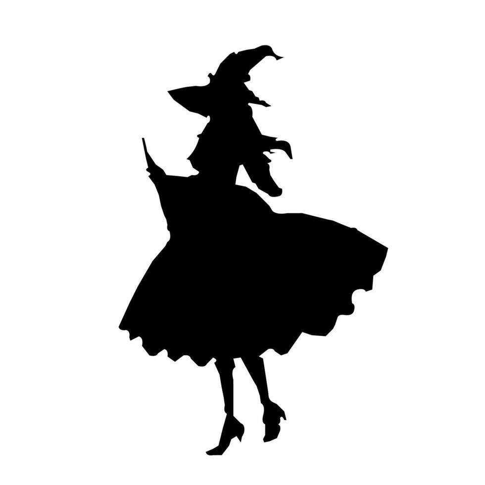 Silhouette of a witch vector