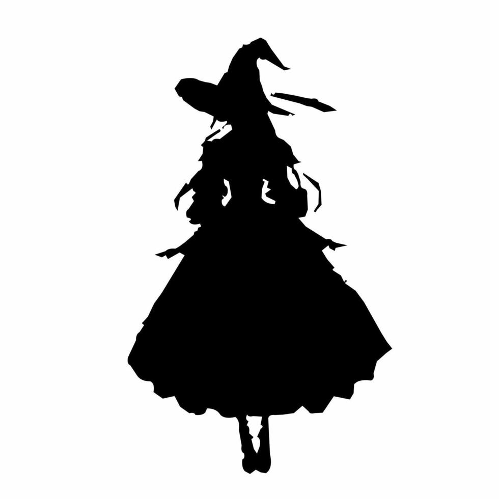 Black silhouette of a magician, witch custom vector