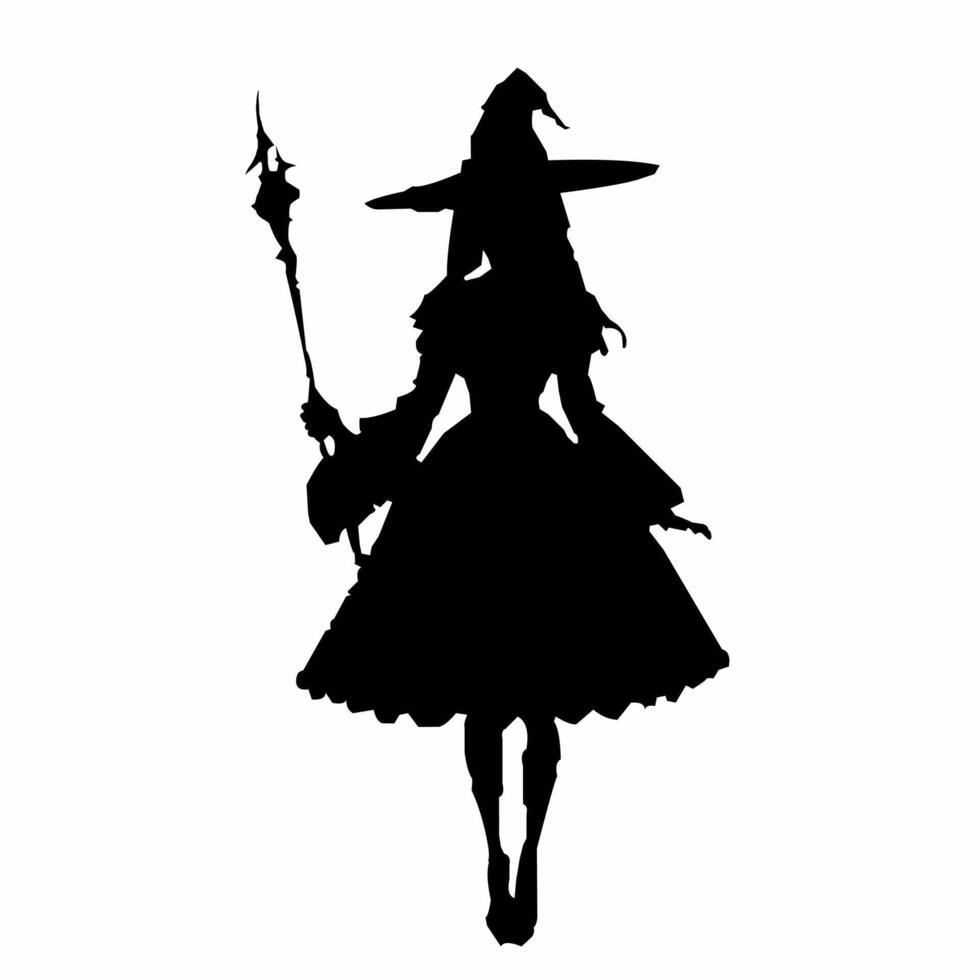 Black clip art of witch vector
