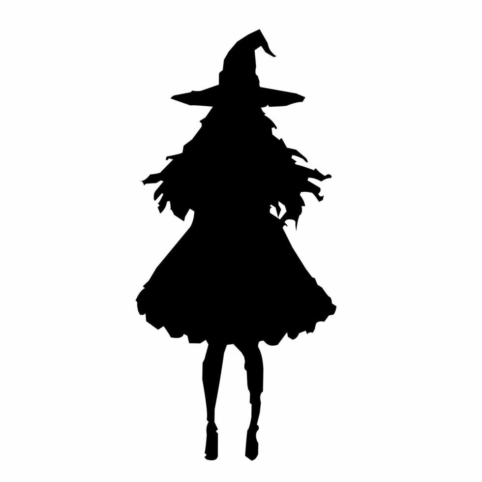 Black silhouette of a witch, Abstract Art vector