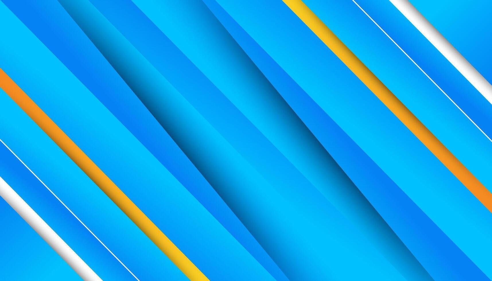 Blue abstract background with orange line shapes vector
