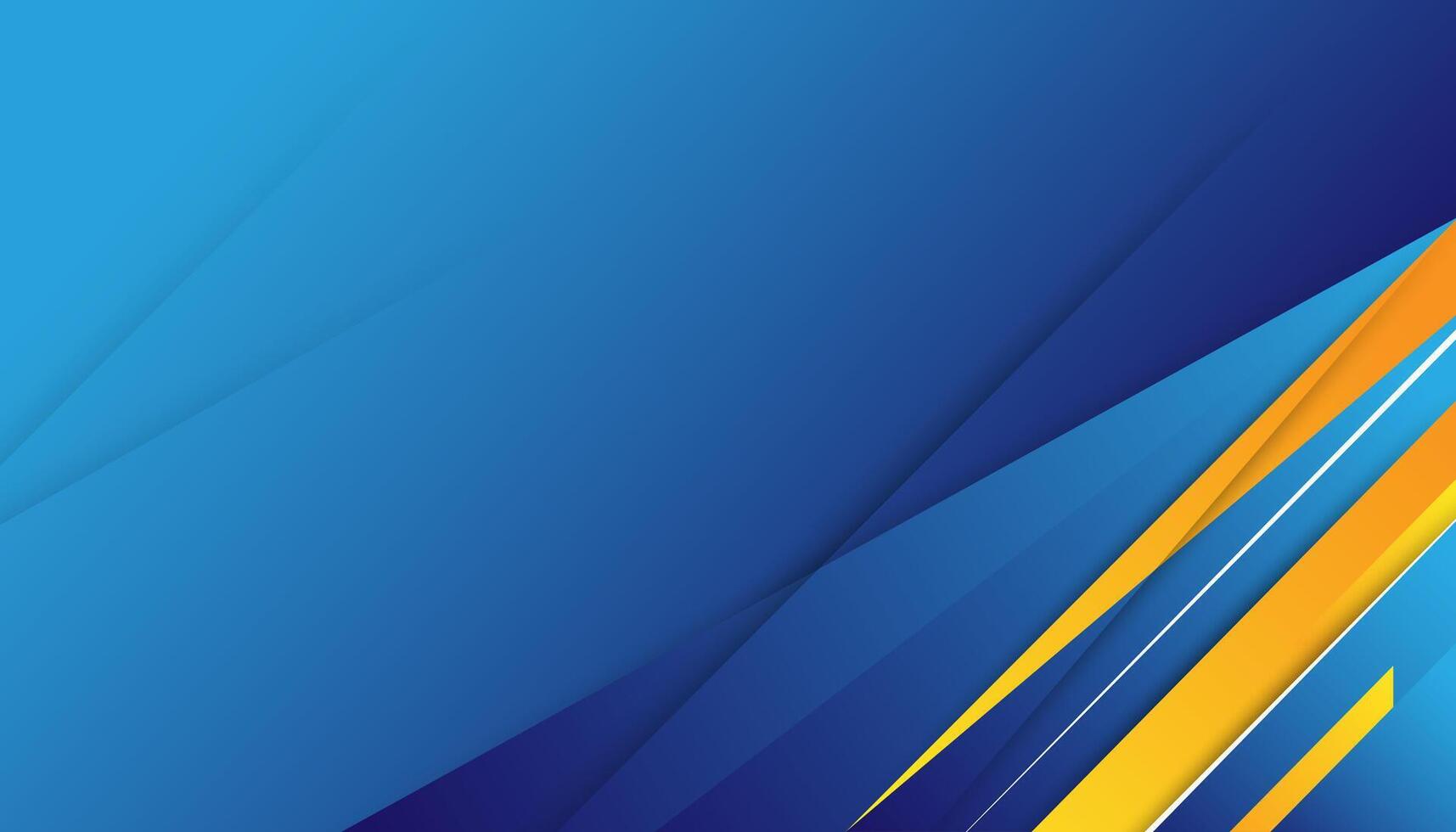 Blue abstract background with orange line shapes vector