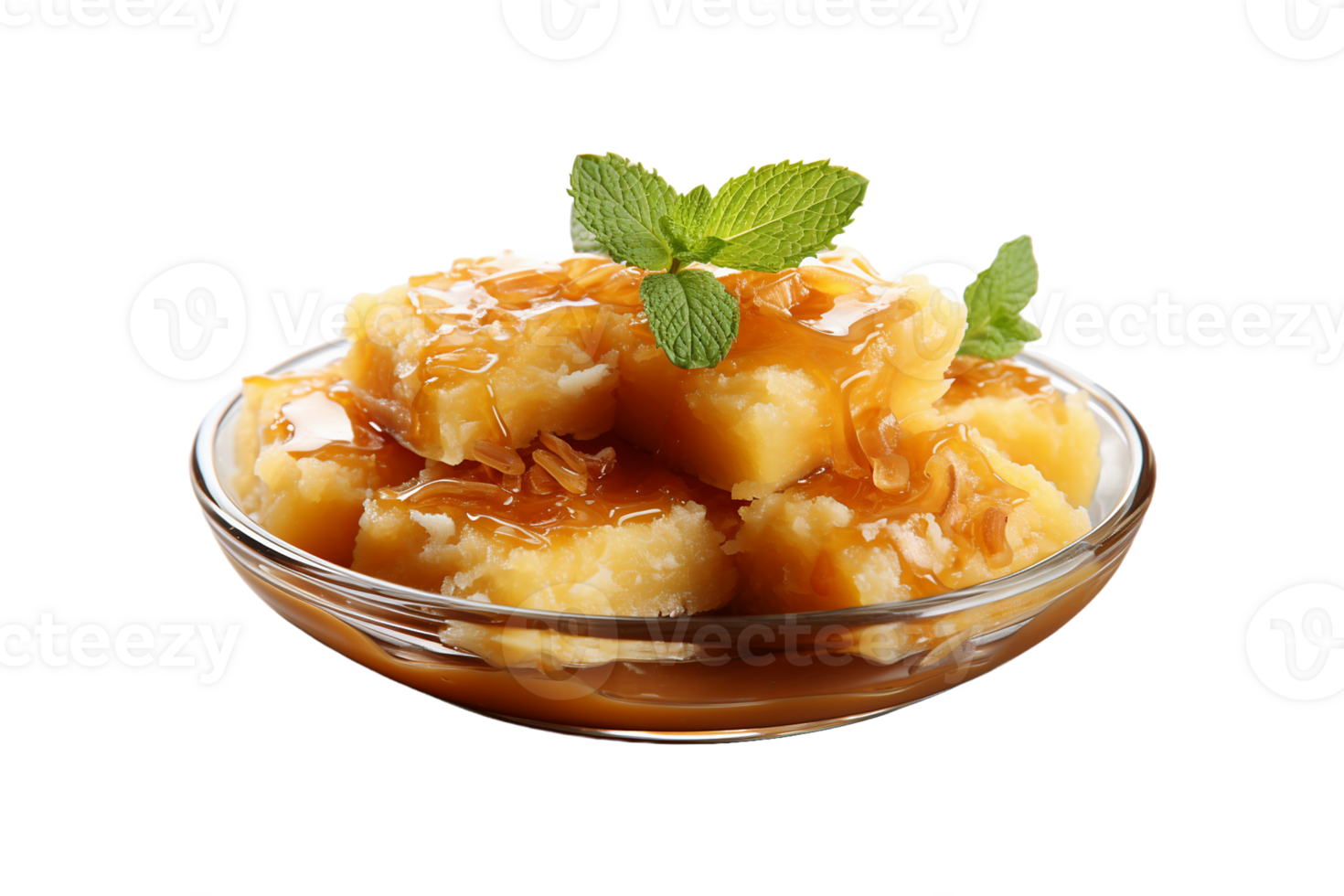 Badam Halwa on transparent background. png