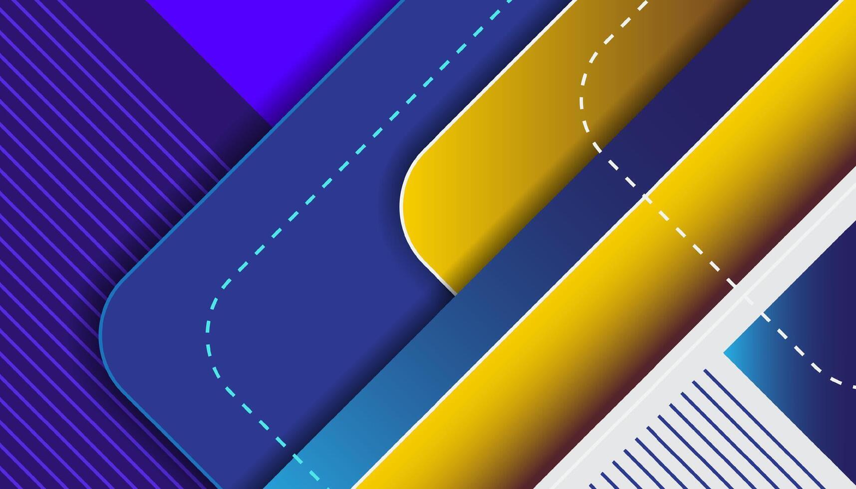 Yellow and blue abstract geometric shapes background vector