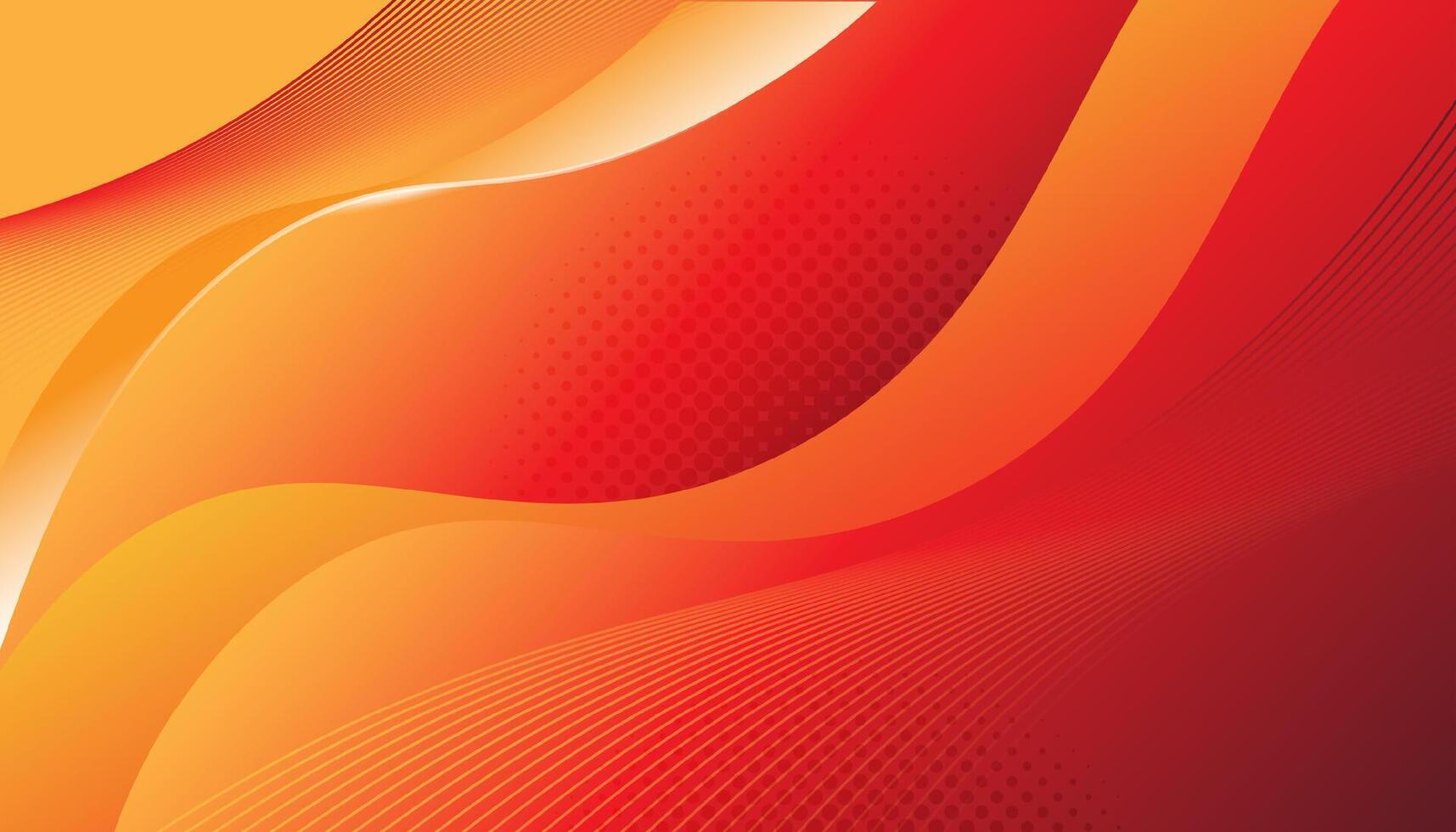 Gradient abstract orange background with dynamic waves vector
