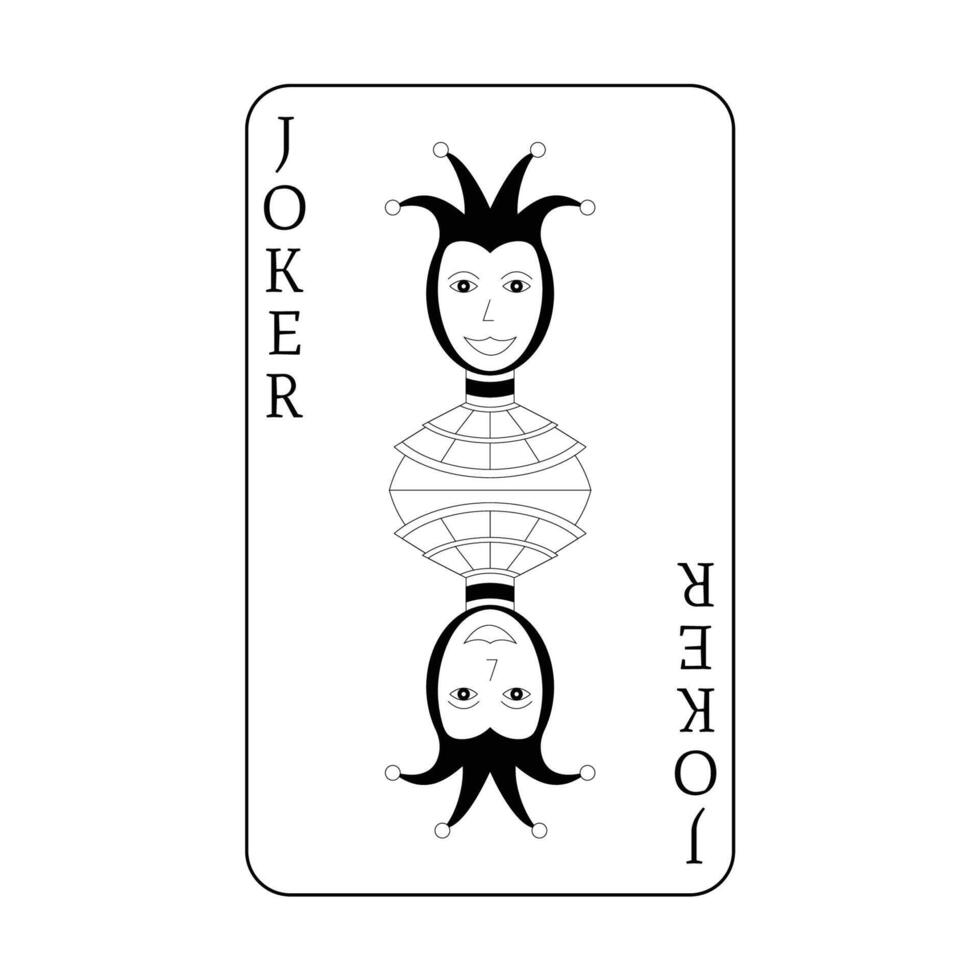 The playing card is a black joker. vector