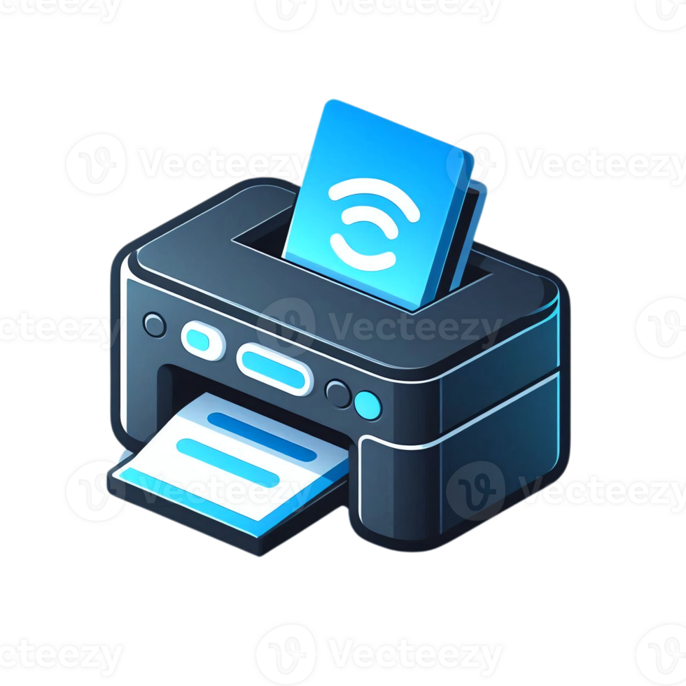 Black and blue printer icon png
