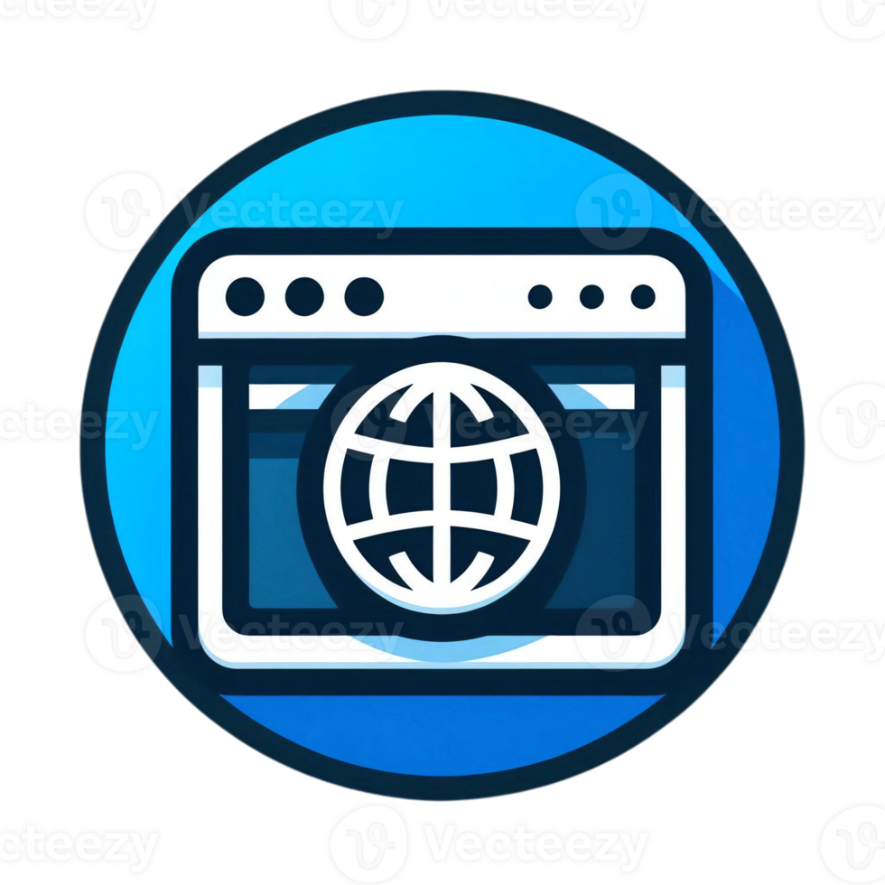 The icon for a web browser with a globe png